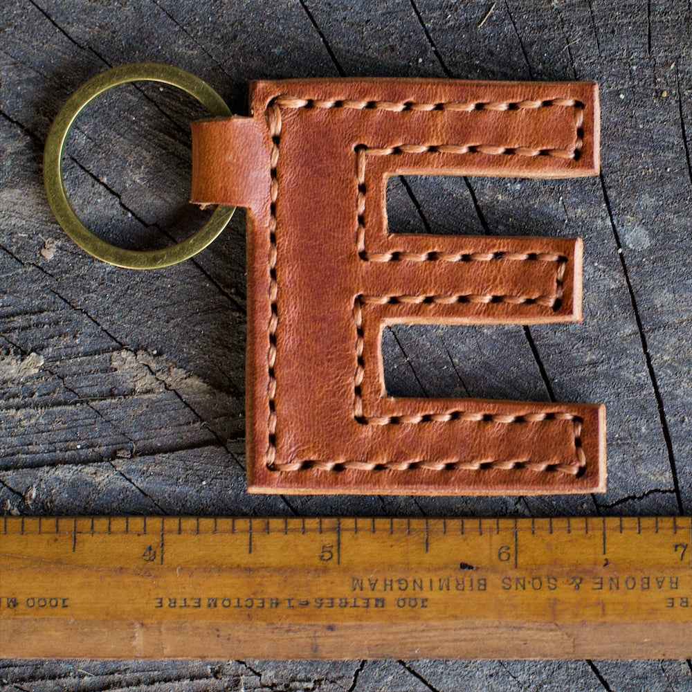 Personalised Initial Leather Keyring