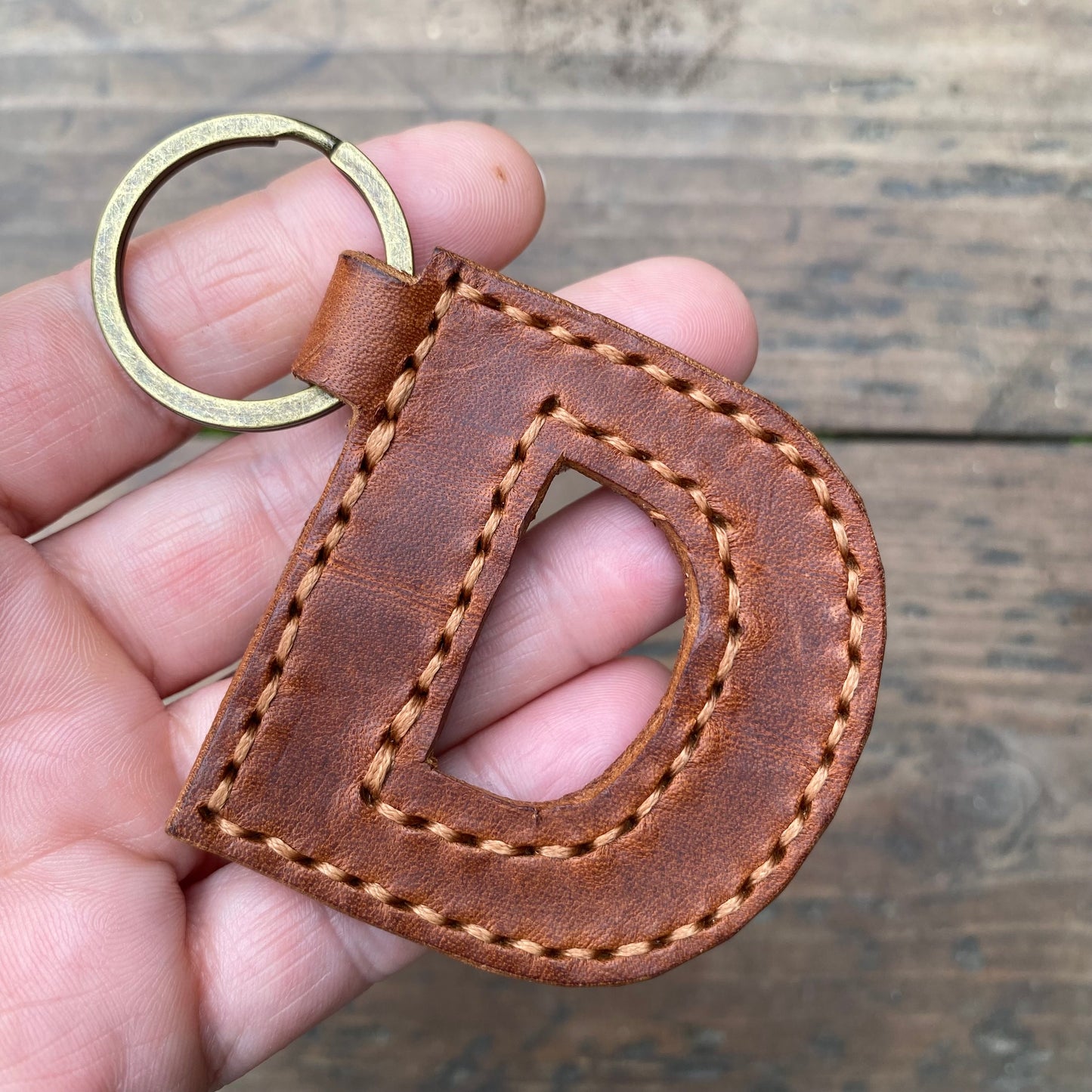 Leather Letter Keyring