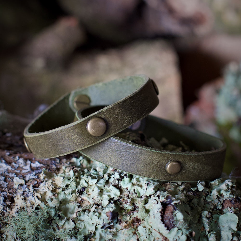 Studded leather bracelet