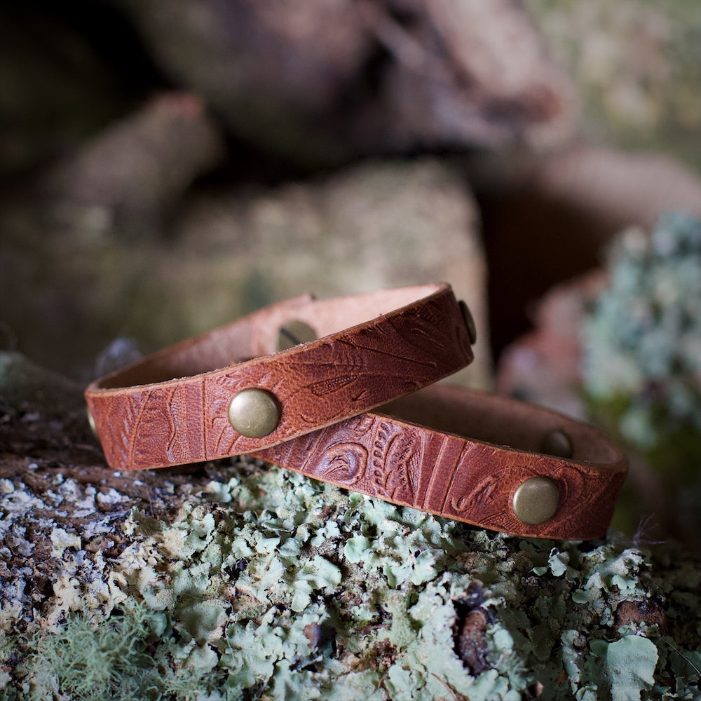 Studded leather bracelet